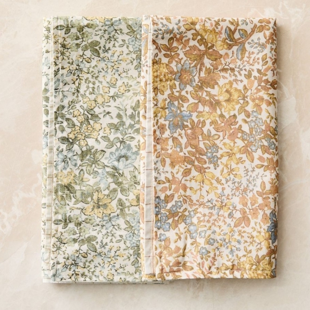 ❤️BUY 2 GET 1 FREE  Frankie Floral Napkin Sets, Color Yellow & Green - Picture 14 of 16